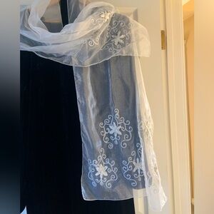 Pretty ivory embroidered beaded wrap